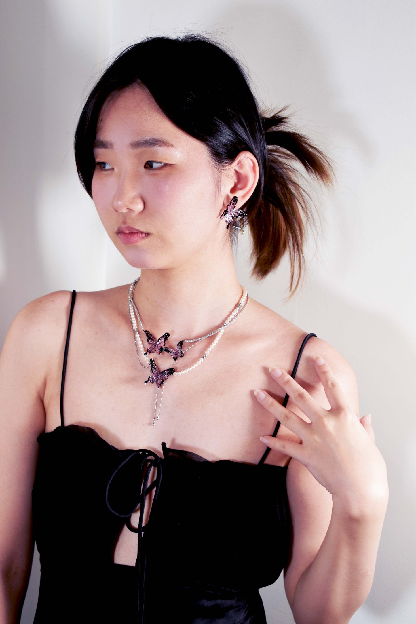Dark Butterfly Necklace Set