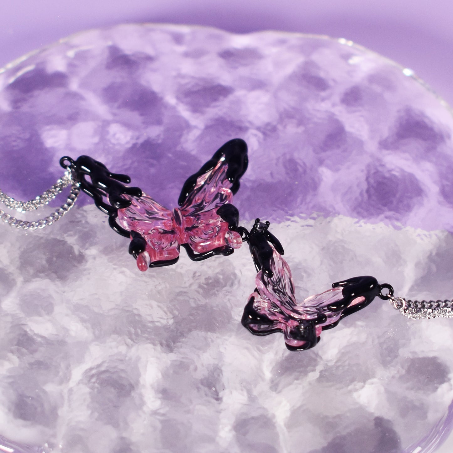 Dark Butterflies Pair Necklace
